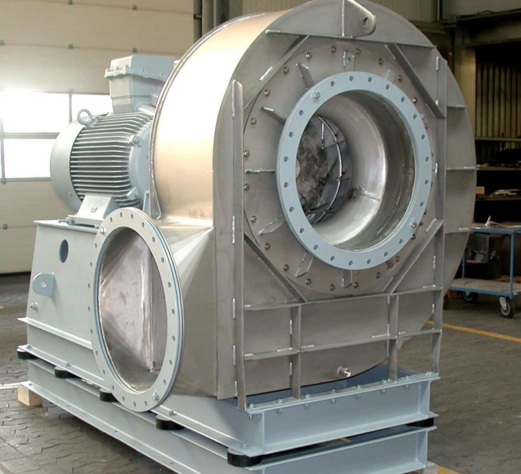 Corrosion-resistant fan for aggressive exhaust air